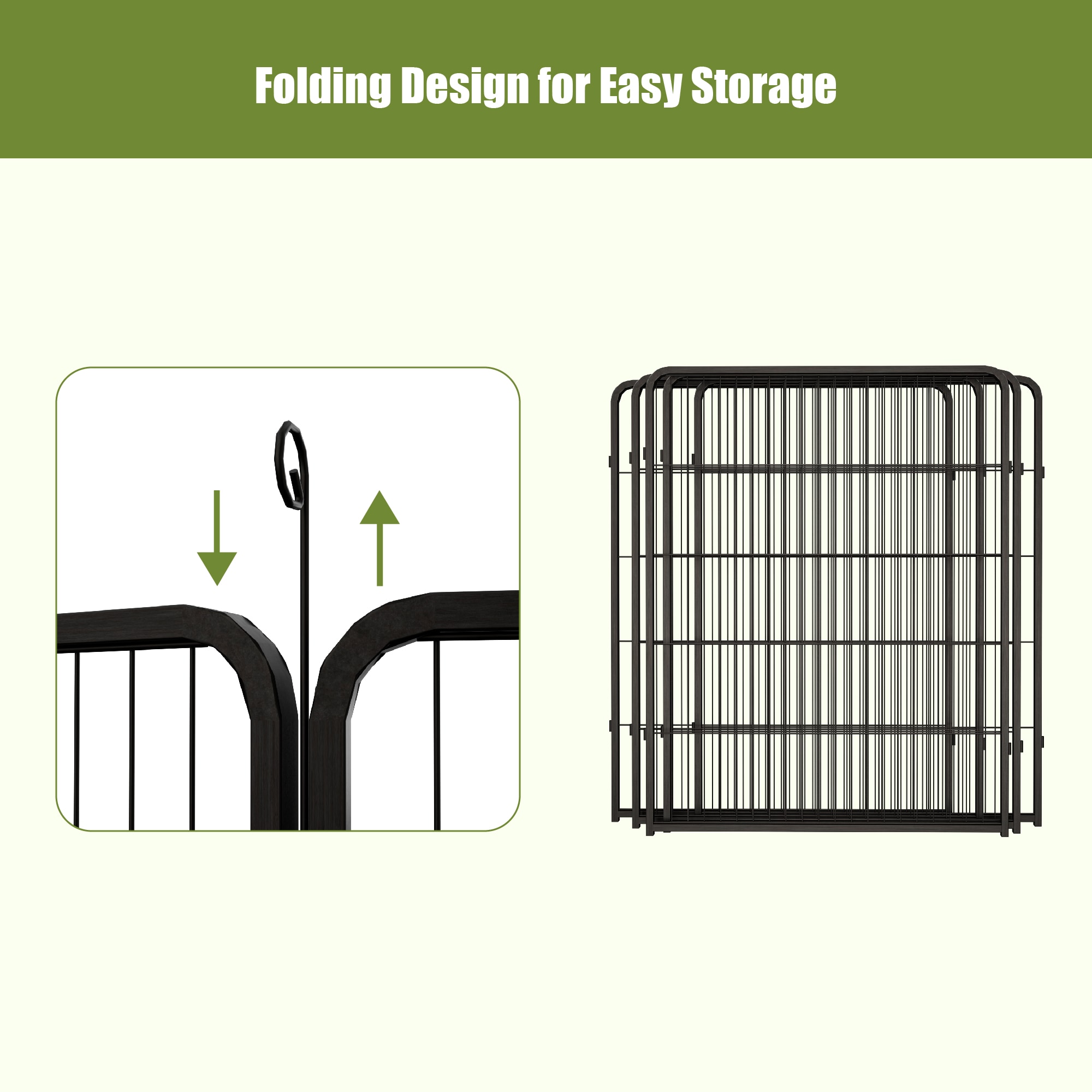 Dog Playpen For Large Medium And Small Dogs Foldable Pet Exercise Pen_voghion.com